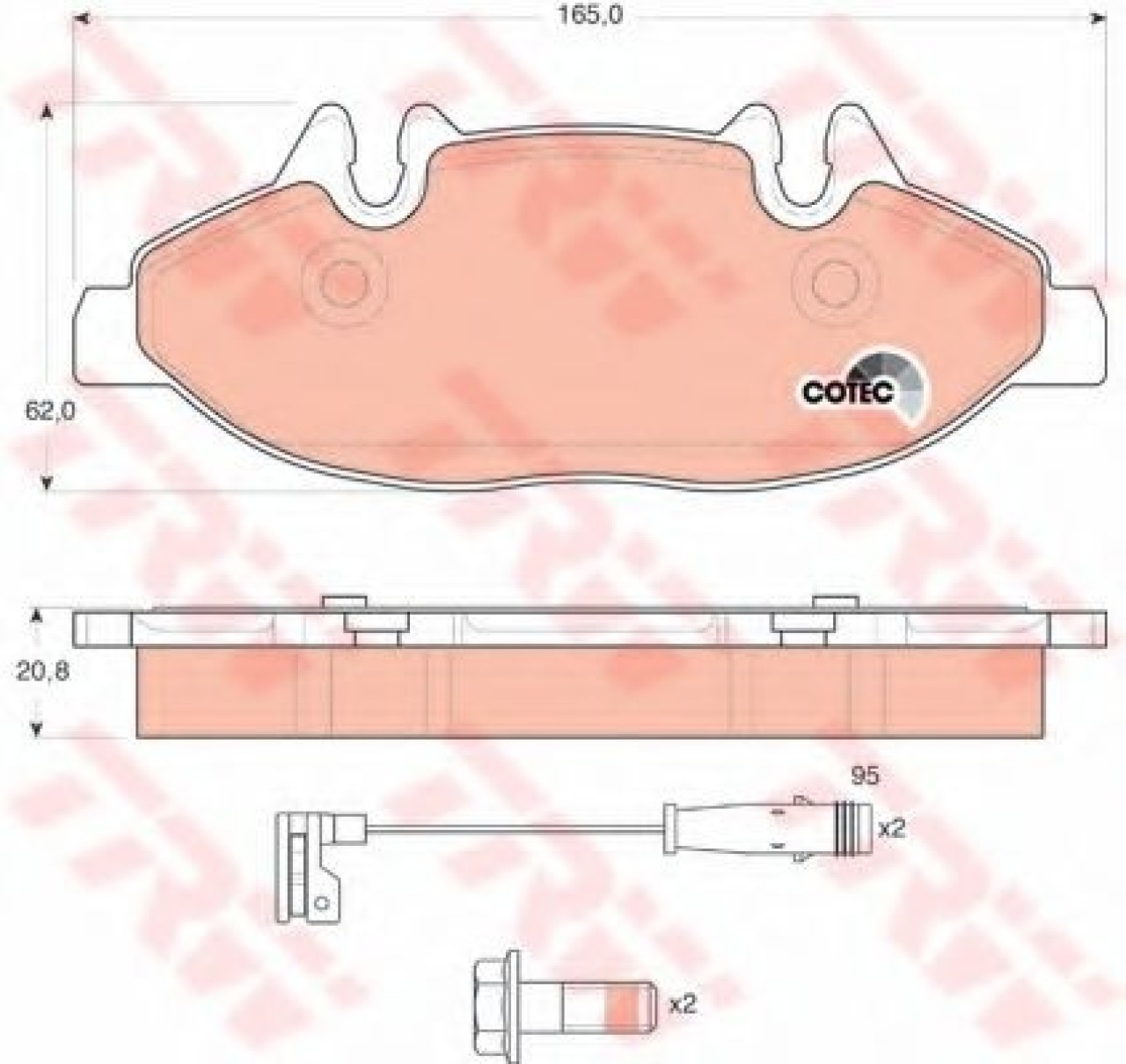 Set placute frana,frana disc MERCEDES VITO / MIXTO caroserie (W639) (2003 - 2016) TRW GDB1600 piesa NOUA