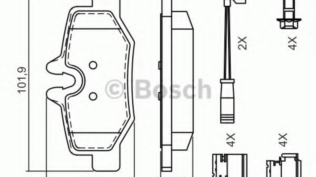 Set placute frana,frana disc MERCEDES VITO / MIXTO caroserie (W639) (2003 - 2016) BOSCH 0 986 494 603 piesa NOUA