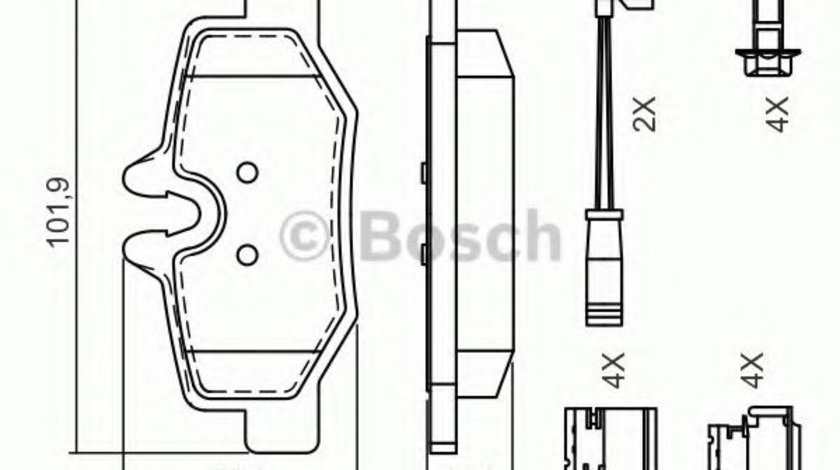 Set placute frana,frana disc MERCEDES VITO / MIXTO caroserie (W639) (2003 - 2016) BOSCH 0 986 494 603 piesa NOUA