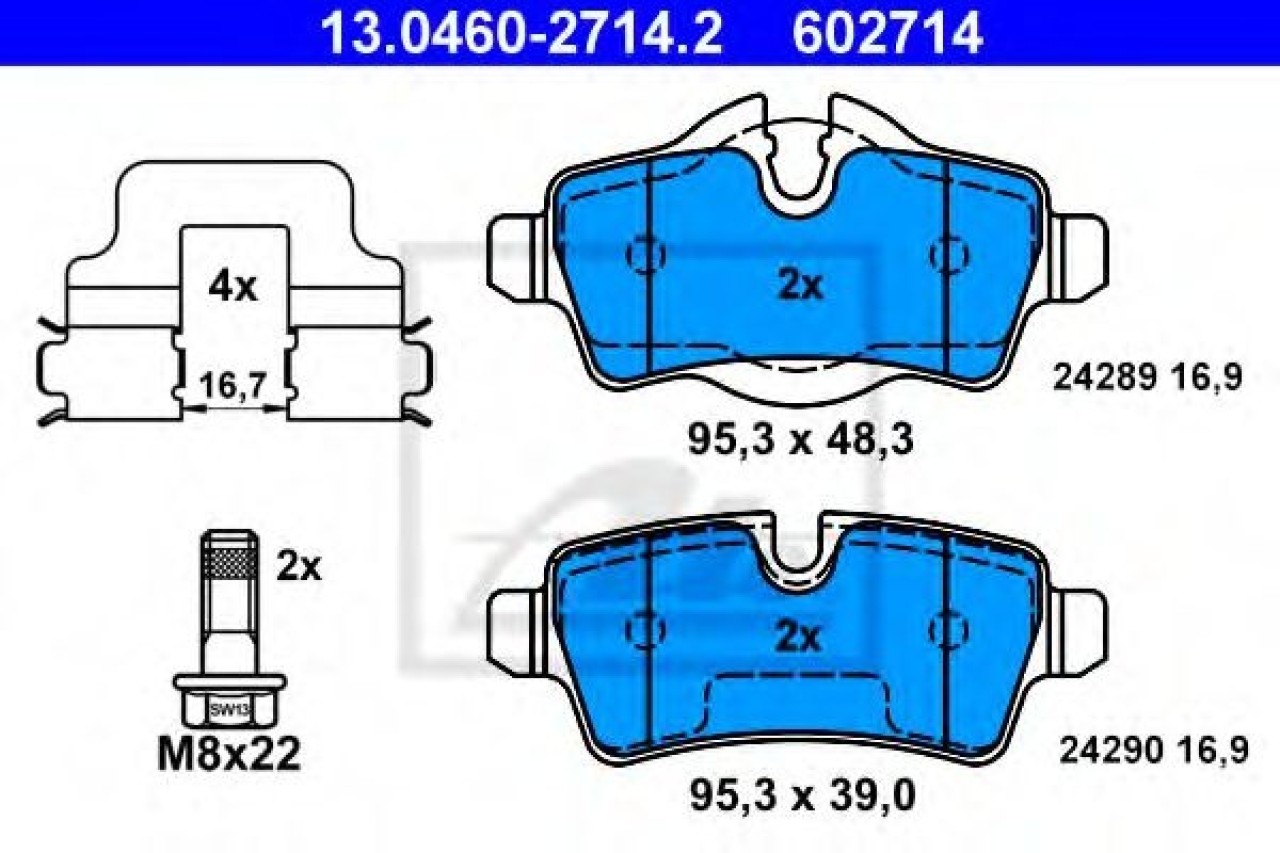 Set placute frana,frana disc MINI MINI Cabriolet (R57) (2007 - 2016) ATE 13.0460-2714.2 piesa NOUA
