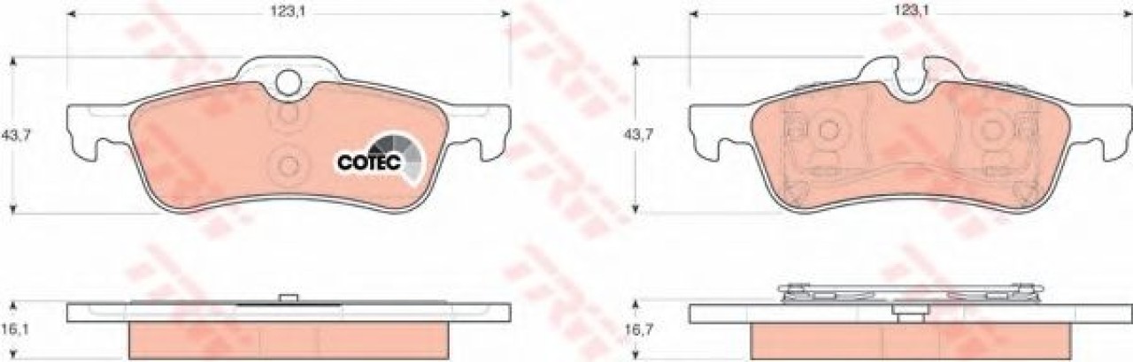 Set placute frana,frana disc MINI MINI Cabriolet (R52) (2004 - 2007) TRW GDB1561 piesa NOUA