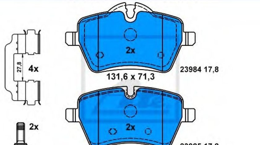 Set placute frana,frana disc MINI MINI COUNTRYMAN (R60) (2010 - 2016) ATE 13.0460-2725.2 produs NOU