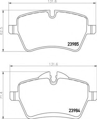 Set placute frana,frana disc MINI MINI COUNTRYMAN (R60) (2010 - 2016) BREMBO P 06 086 piesa NOUA