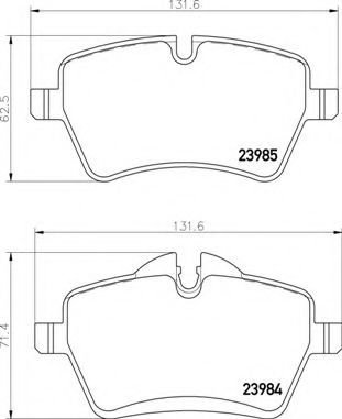 Set placute frana,frana disc MINI MINI COUNTRYMAN (R60) (2010 - 2016) BREMBO P 06 086 piesa NOUA