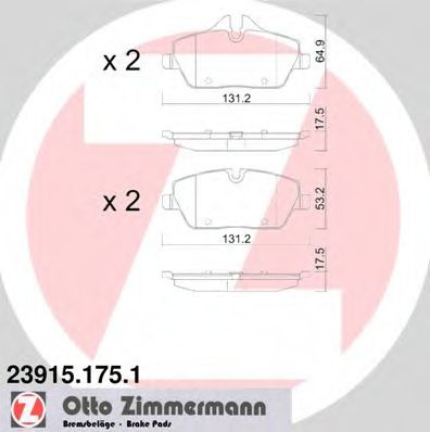 Set placute frana,frana disc MINI MINI (F55) (2014 - 2016) ZIMMERMANN 23915.175.1 piesa NOUA