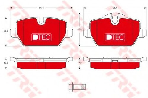Set placute frana,frana disc MINI MINI PACEMAN (R61) (2012 - 2016) TRW GDB1612DTE piesa NOUA