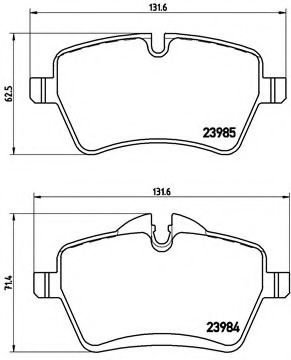 Set placute frana,frana disc MINI MINI PACEMAN (R61) (2012 - 2016) BREMBO P 06 051 piesa NOUA
