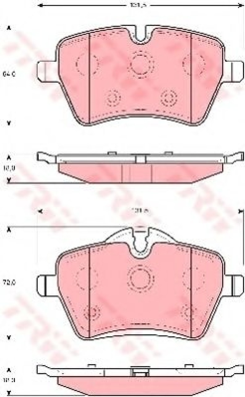 Set placute frana,frana disc MINI MINI Roadster (R59) (2012 - 2016) TRW GDB1712 piesa NOUA