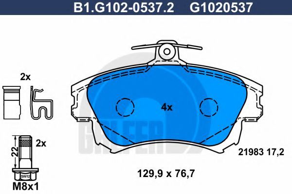 Set placute frana,frana disc MITSUBISHI CARISMA (DA) (1995 - 2006) GALFER B1.G102-0537.2 piesa NOUA