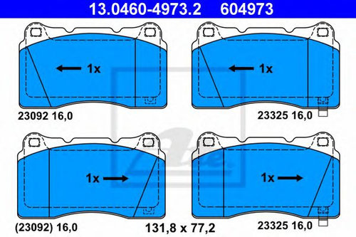 Set placute frana,frana disc MITSUBISHI CARISMA limuzina (DA) (1996 - 2006) ATE 13.0460-4973.2 piesa...