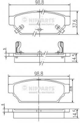 Set placute frana,frana disc MITSUBISHI CARISMA limuzina (DA) (1996 - 2006) NIPPARTS J3615004 piesa NOUA