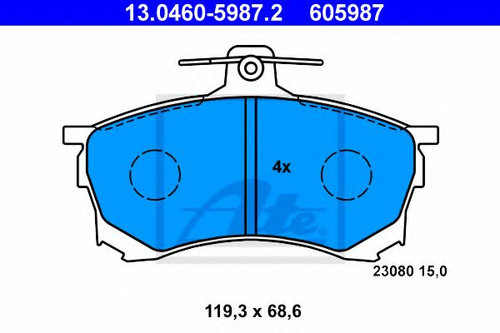 Set placute frana,frana disc MITSUBISHI CARISMA limuzina (DA) (1996 - 2006) ATE 13.0460-5987.2 piesa...
