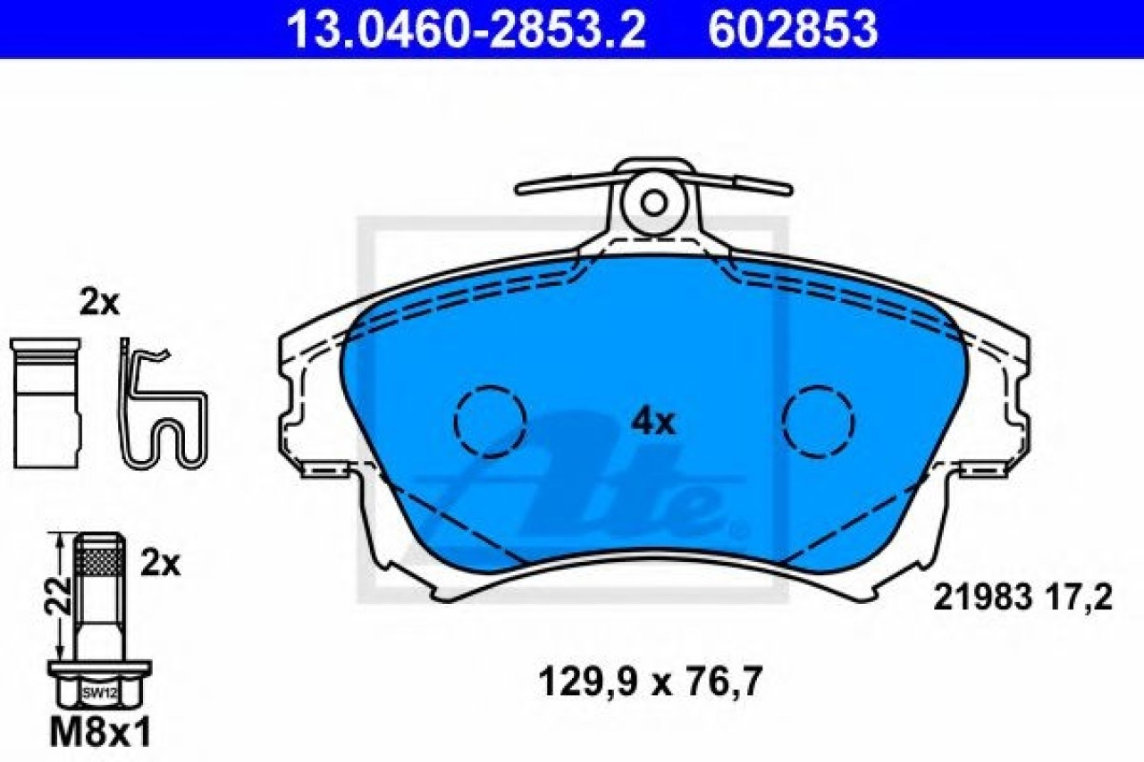 Set placute frana,frana disc MITSUBISHI CARISMA (DA) (1995 - 2006) ATE 13.0460-2853.2 piesa NOUA
