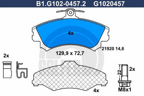 Set placute frana,frana disc MITSUBISHI CARISMA (DA) (1995 - 2006) GALFER B1.G102-0457.2 piesa NOUA