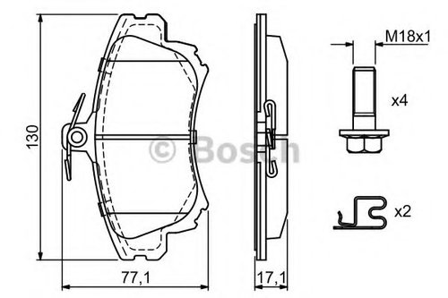 Set placute frana,frana disc MITSUBISHI COLT VI (Z3, Z2) (2002 - 2012) BOSCH 0 986 424 541 piesa NOU...