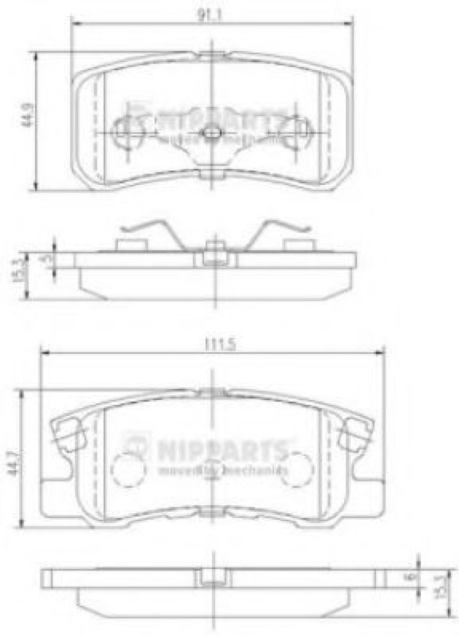 Set placute frana,frana disc MITSUBISHI GRANDIS (NA) (2003 - 2016) NIPPARTS J3615010 piesa NOUA