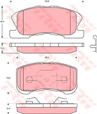 Set placute frana,frana disc MITSUBISHI L 200 (K7, K6) (1996 - 2007) TRW GDB3220 piesa NOUA