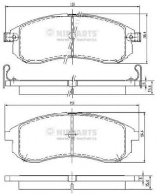 Set placute frana,frana disc MITSUBISHI L 200 (K7, K6) (1996 - 2007) NIPPARTS N3605052 piesa NOUA