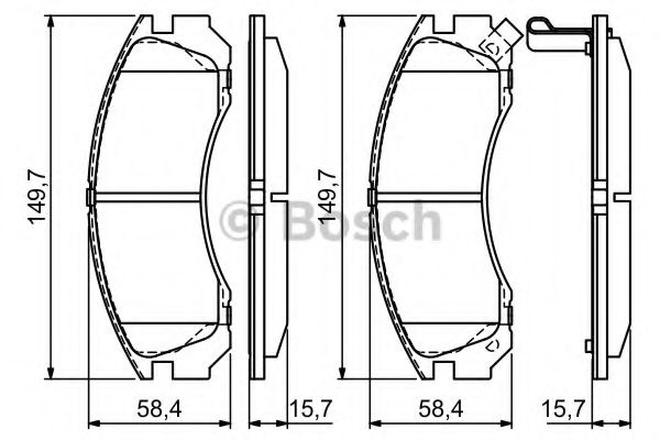 Set placute frana,frana disc MITSUBISHI L 200 (K7, K6) (1996 - 2007) BOSCH 0 986 424 523 piesa NOUA