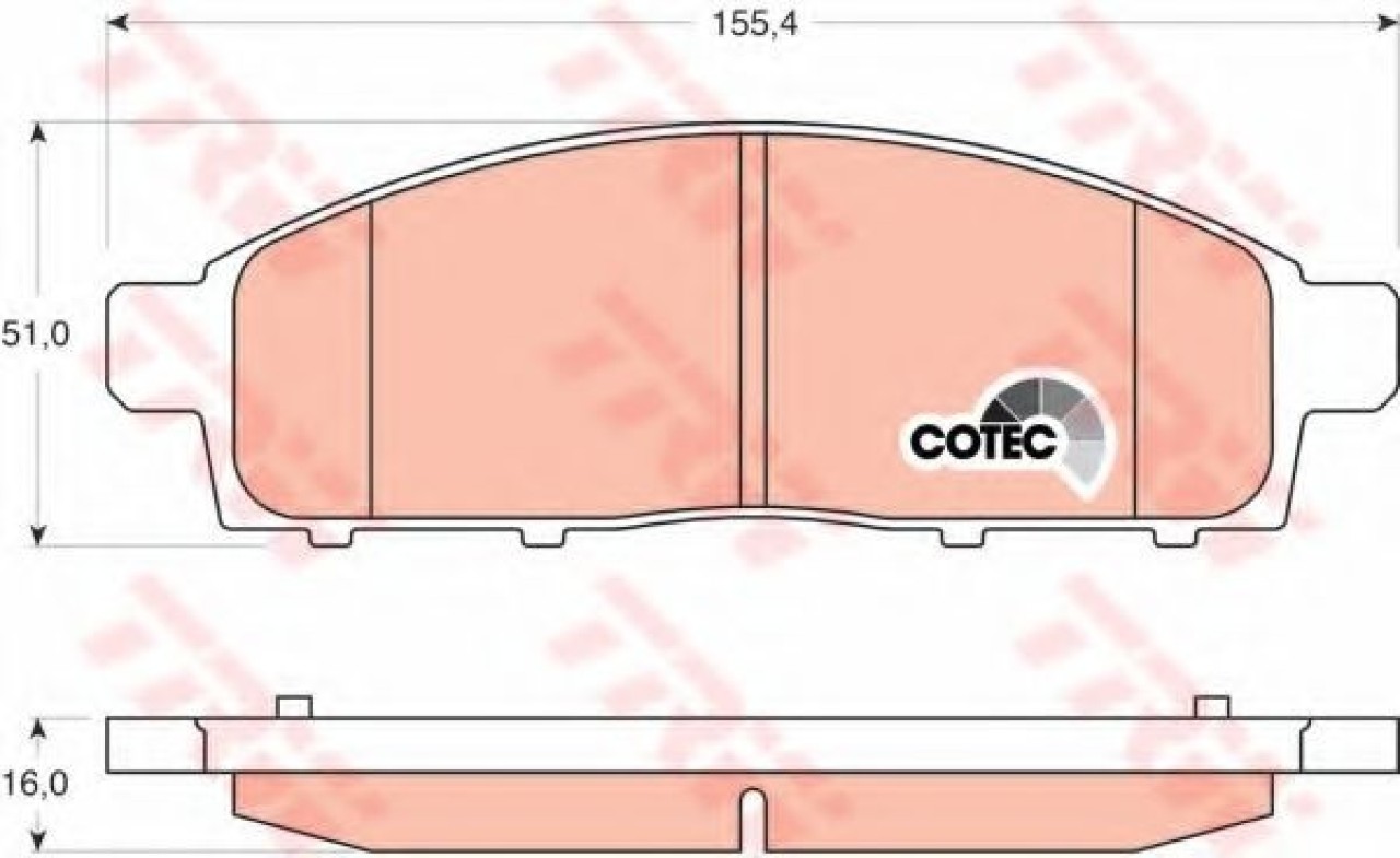 Set placute frana,frana disc MITSUBISHI L 200 (KJ, KK, KL) (2014 - 2016) TRW GDB3435 piesa NOUA