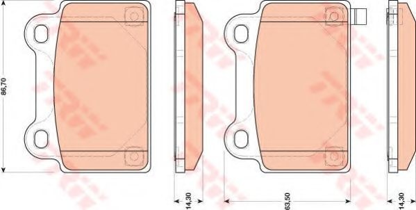 Set placute frana,frana disc MITSUBISHI LANCER Limuzina (CY, CZ) (2007 - 2016) TRW GDB3488 piesa NOUA