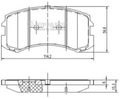Set placute frana,frana disc MITSUBISHI LANCER Limuzina (CS, CT0) (2000 - 2016) NIPPARTS J3605048 piesa NOUA