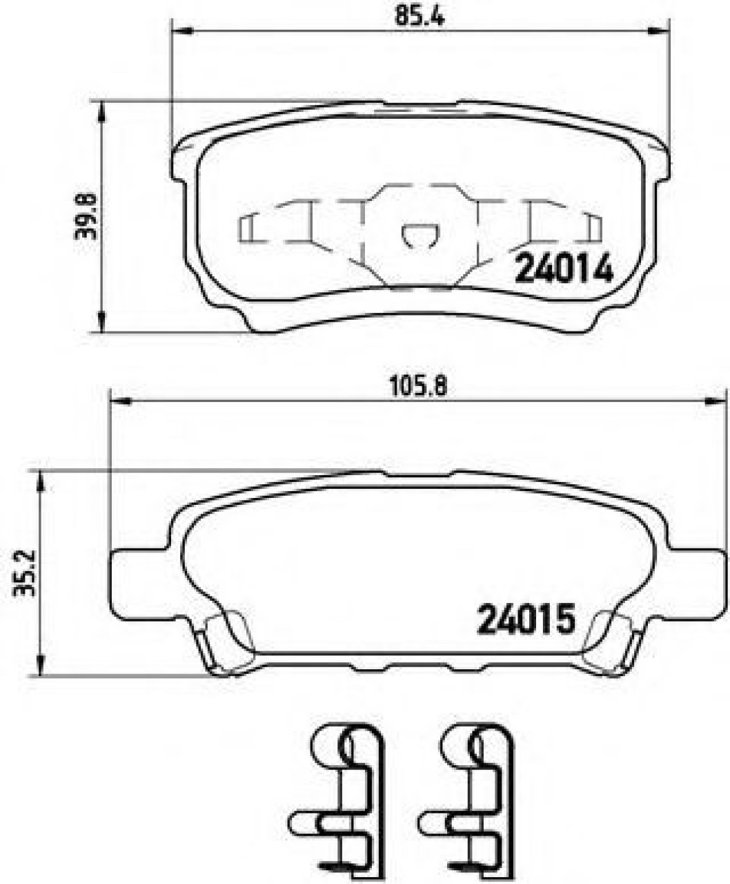 Set placute frana,frana disc MITSUBISHI OUTLANDER I (CU) (2001 - 2006) BREMBO P 54 034 piesa NOUA