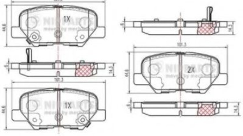 Set placute frana,frana disc MITSUBISHI OUTLANDER III (GF, GG, ZJ) (2012 - 2016) NIPPARTS N3615017 piesa NOUA