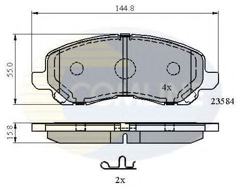 Set placute frana,frana disc MITSUBISHI OUTLANDER II (CW) (2006 - 2012) COMLINE CBP31256 piesa NOUA