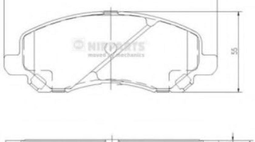 Set placute frana,frana disc MITSUBISHI OUTLANDER I (CU) (2001 - 2006) NIPPARTS J3605046 piesa NOUA