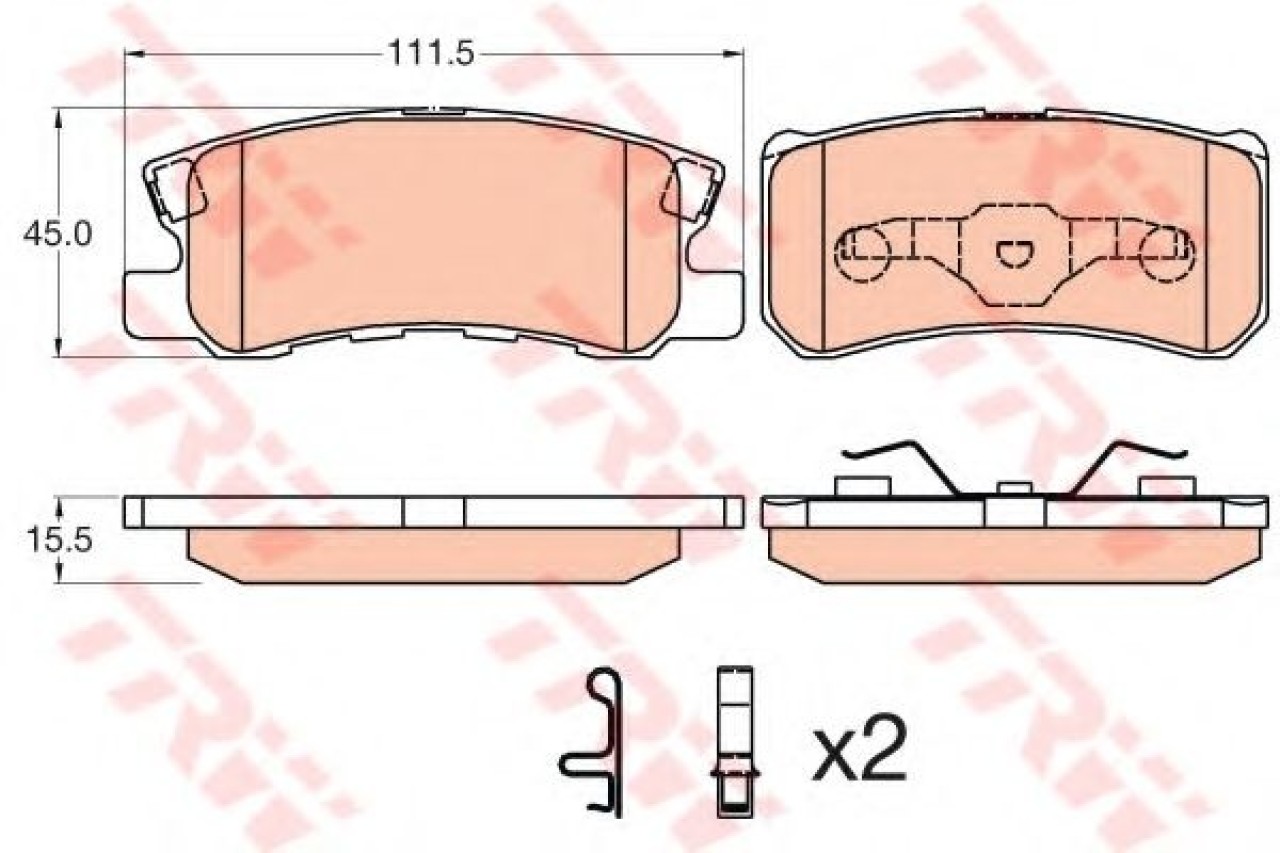 Set placute frana,frana disc MITSUBISHI OUTLANDER II (CW) (2006 - 2012) TRW GDB3595 piesa NOUA