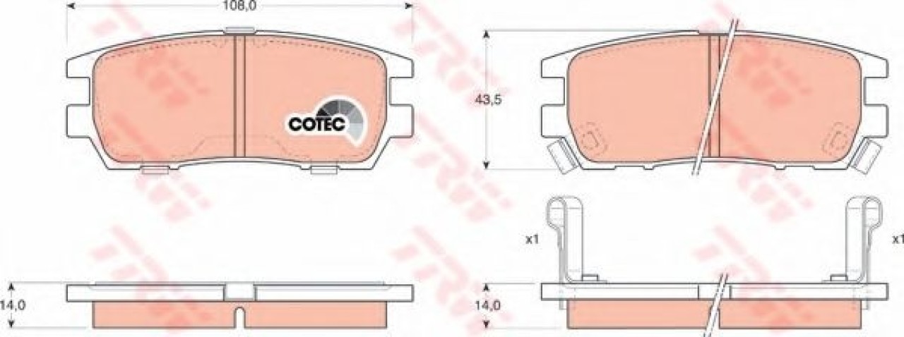 Set placute frana,frana disc MITSUBISHI PAJERO II Canvas Top (V2_W, V4_W) (1990 - 2000) TRW GDB1127 piesa NOUA