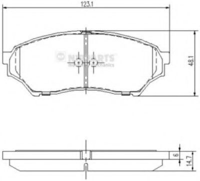 Set placute frana,frana disc MITSUBISHI PAJERO II Canvas Top (V2_W, V4_W) (1990 - 2000) NIPPARTS J3605040 piesa NOUA