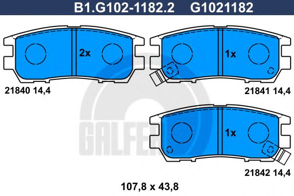 Set placute frana,frana disc MITSUBISHI PAJERO II Canvas Top (V2_W, V4_W) (1990 - 2000) GALFER B1.G102-1182.2 piesa NOUA