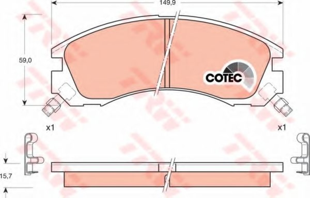 Set placute frana,frana disc MITSUBISHI PAJERO II Canvas Top (V2_W, V4_W) (1990 - 2000) TRW GDB3200 piesa NOUA