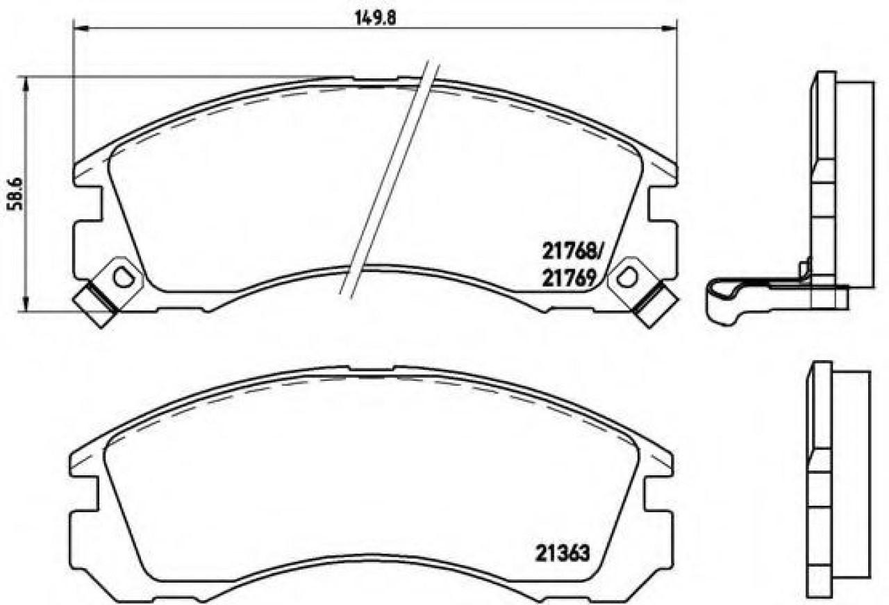 Set placute frana,frana disc MITSUBISHI PAJERO II Canvas Top (V2_W, V4_W) (1990 - 2000) BREMBO P 54 017 piesa NOUA