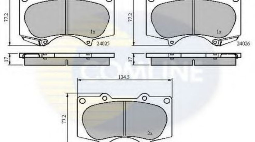 Set placute frana,frana disc MITSUBISHI PAJERO IV (V8_W, V9_W) (2006 - 2016) COMLINE CBP31201 piesa NOUA