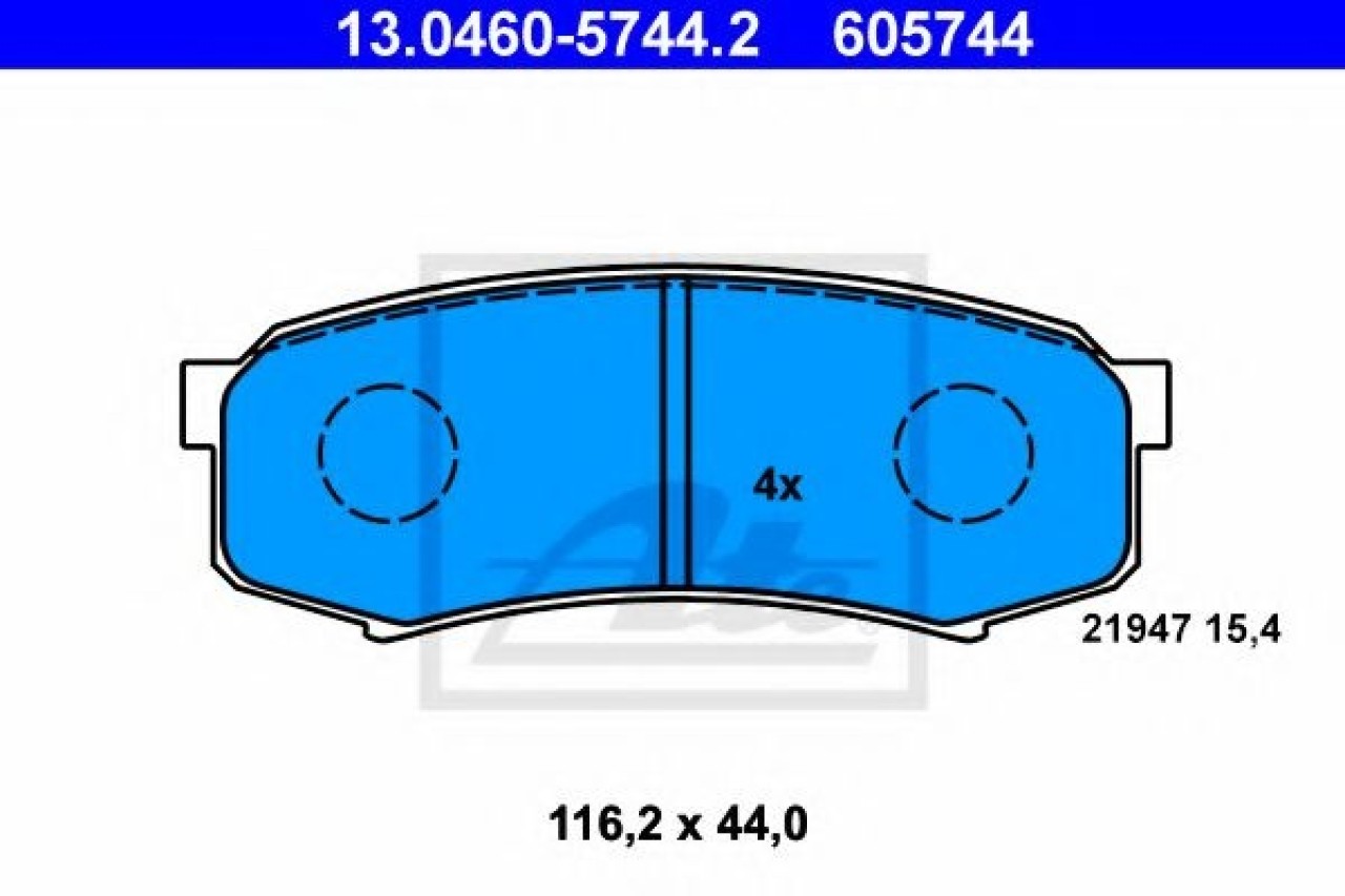 Set placute frana,frana disc MITSUBISHI PAJERO IV (V8_W, V9_W) (2006 - 2016) ATE 13.0460-5744.2 piesa NOUA