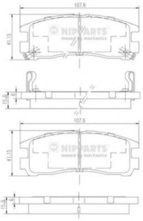Set placute frana,frana disc MITSUBISHI PAJERO PININ (H6_W, H7_W) (1999 - 2007) NIPPARTS J3615003 pi...