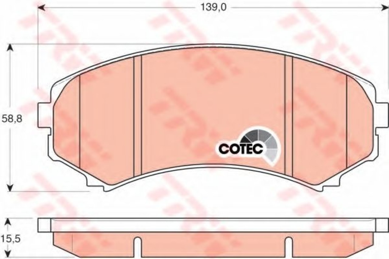 Set placute frana,frana disc MITSUBISHI PAJERO III Canvas Top (V6_W, V7_W) (2000 - 2006) TRW GDB3246 piesa NOUA