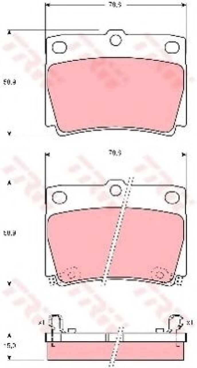 Set placute frana,frana disc MITSUBISHI PAJERO III (V7_W, V6_W) (1999 - 2007) TRW GDB3239 piesa NOUA