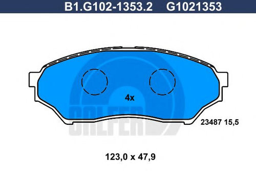 Set placute frana,frana disc MITSUBISHI PAJERO PININ (H6_W, H7_W) (1999 - 2007) GALFER B1.G102-1353....