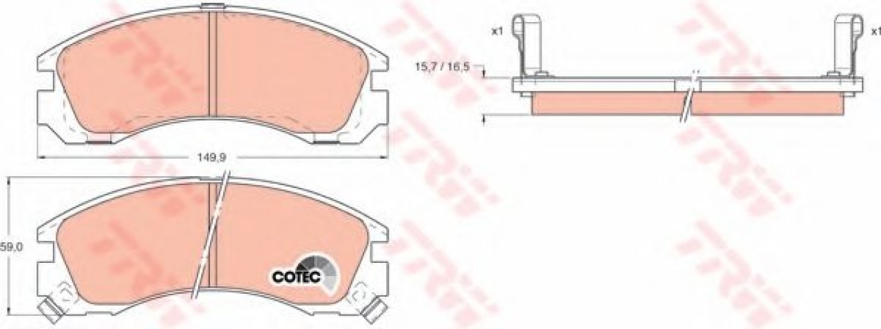 Set placute frana,frana disc MITSUBISHI PAJERO III (V7_W, V6_W) (1999 - 2007) TRW GDB1126 piesa NOUA