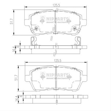 Set Placute Frana,frana Disc Nipparts Daihatsu N3606022