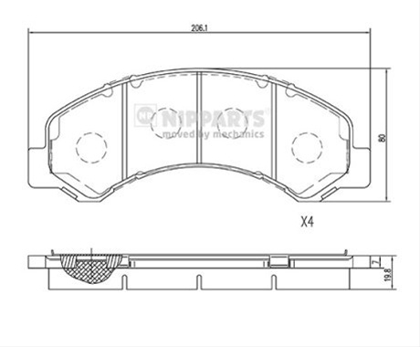 Set Placute Frana,frana Disc Nipparts Isuzu N3609012