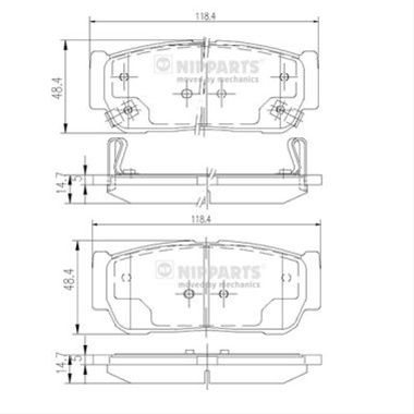 Set Placute Frana,frana Disc Nipparts Ssangyong N3610402