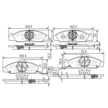 Set Placute Frana,frana Disc Nipparts Ssangyong J3600400