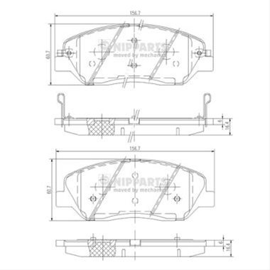 Set Placute Frana,frana Disc Nipparts Ssangyong N3605051