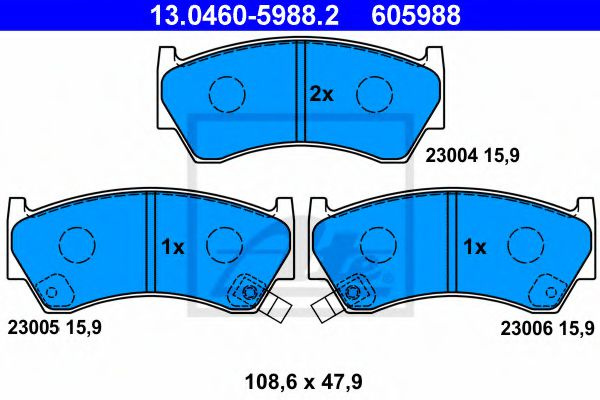 Set placute frana,frana disc NISSAN ALMERA I (N15) (1995 - 2000) ATE 13.0460-5988.2 piesa NOUA