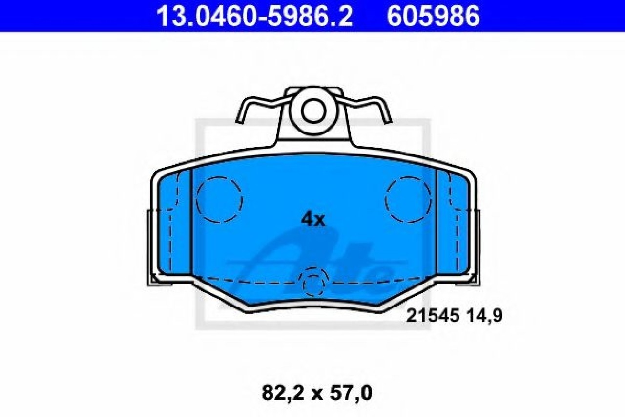 Set placute frana,frana disc NISSAN ALMERA II (N16) (2000 - 2016) ATE 13.0460-5986.2 piesa NOUA